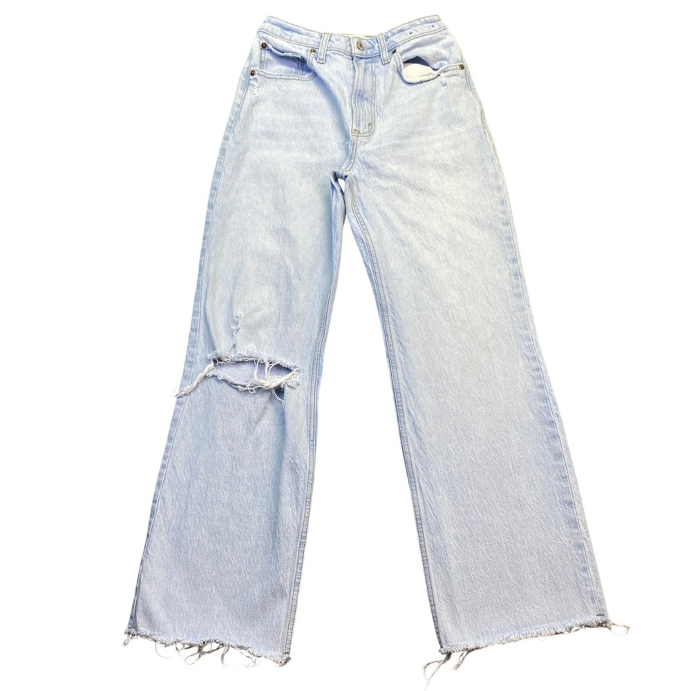 Abercrombie & Fitch Curve Love 90s Relaxed High Rise Jean Light Wash 26/2 Grunge